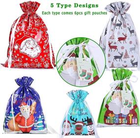 img 3 attached to 🎁 30PCS Drawstring Christmas Bags: Assorted Styles for Xmas Gifts, Decorations, and Party Favors