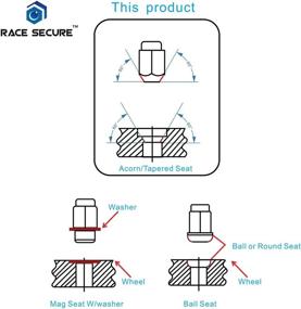 img 2 attached to Race Secure 8957BK Black Chrome Plating Wheel Lug Nut Set, M12X1.5, Closed End Acorn Bulge, After-Market, 20-Pack, 3/4 Hex, 60 Degree Conical Seat