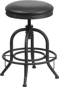 img 3 attached to 🪑 24-inch Counter Height Stool with Swivel Lift and Black LeatherSoft Seat by Flash Furniture