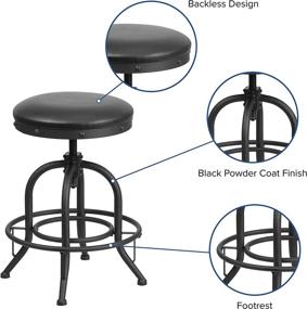 img 1 attached to 🪑 24-inch Counter Height Stool with Swivel Lift and Black LeatherSoft Seat by Flash Furniture