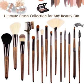 img 2 attached to 💄 ZOREYA Makeup Brush Set: 15pcs Unique Walnut Brushes with Nobility for Flawless Makeup Application