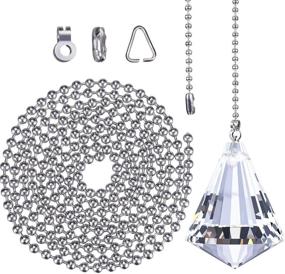 img 1 attached to 🔗 1 Meter Long Crystal Cone Pull Chain Extension Set with Connector for Ceiling Light Fan Chain (2 Pieces)
