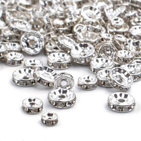 img 3 attached to 💎 400-Count Round Crystal Rondelle Spacer Beads with Clear Czech Crystal - 6mm, 8mm, 10mm - Silver Color for Jewelry Making