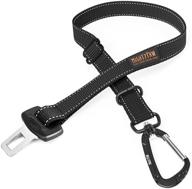 mighty paw dog seatbelt: premium pet safety belt with adjustable length strap, constructed with human seatbelt material and durable all-metal hardware. enhance your dog's car safety! logo
