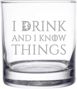 img 3 attached to I Drink & Know Things Tumbler - 11 oz Funny Whiskey Scotch Glass | Novelty Lowball Rocks Glass | Great Present for Dad, Men, Friends | Made in USA | Old Fashioned Whiskey Inspired by GOT