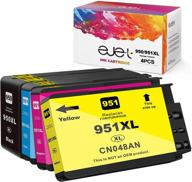 🖨️ ejet compatible ink cartridge replacement for hp 950xl 951xl 950 xl 951 xl - officejet pro 8600 8610 8615 8100 8620 8630 8640 8625 251dw 276dw (1 black, 1 cyan, 1 magenta, 1 yellow, 4-pack) logo