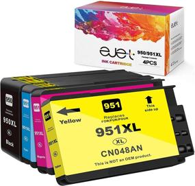 img 4 attached to 🖨️ ejet Compatible Ink Cartridge Replacement for HP 950XL 951XL 950 XL 951 XL - OfficeJet Pro 8600 8610 8615 8100 8620 8630 8640 8625 251dw 276dw (1 Black, 1 Cyan, 1 Magenta, 1 Yellow, 4-Pack)