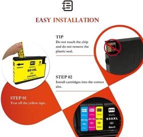 img 1 attached to 🖨️ ejet Compatible Ink Cartridge Replacement for HP 950XL 951XL 950 XL 951 XL - OfficeJet Pro 8600 8610 8615 8100 8620 8630 8640 8625 251dw 276dw (1 Black, 1 Cyan, 1 Magenta, 1 Yellow, 4-Pack)