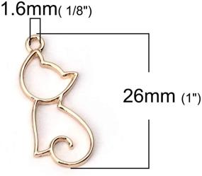 img 2 attached to 🐱 JGFinds Cat Charm Pendants 20 Pack - 10 Silver Tone, 10 Gold Tone - 28mm x 18mm - Zinc Alloy