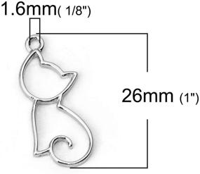 img 1 attached to 🐱 JGFinds Cat Charm Pendants 20 Pack - 10 Silver Tone, 10 Gold Tone - 28mm x 18mm - Zinc Alloy