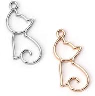 🐱 jgfinds cat charm pendants 20 pack - 10 silver tone, 10 gold tone - 28mm x 18mm - zinc alloy logo