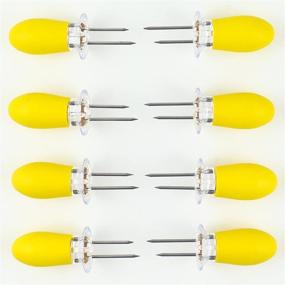 img 1 attached to 🌽 Zoie + Chloe Stainless Steel Corn Holders - Interlocking Corn Forks - Set of 8: Secure and Convenient Corn Eating Solution