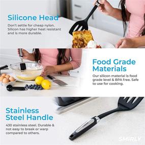 img 1 attached to 🍳 SMIRLY Silicone Kitchen Utensils Set with Holder: Nonstick Cookware Utensils, Silicone Cooking Tools Set, Kitchen Utensils for Cooking, Home Kitchen Accessories Set