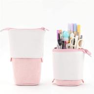 oyachic stand up pencil case standing pencil holder transformer pencil pouch telescopic pen bag cute makeup bag cosmetic organizer bag stationery box for women (pink) logo
