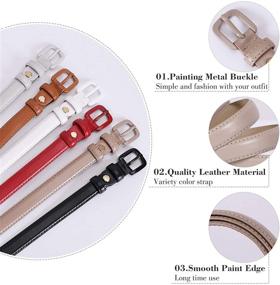 img 1 attached to Whippy inches Leather Buckle Belts: A Must-Have Accessory for Women's Skinny Look