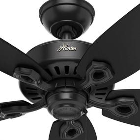img 1 attached to 🔧 Hunter Fan Company 53294 Builder Elite 52in Matte Black Ceiling Fan for Indoor/Outdoor Use (No Light Fixture)