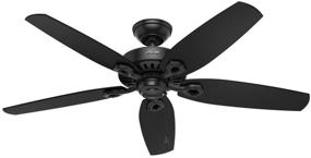 img 4 attached to 🔧 Hunter Fan Company 53294 Builder Elite 52in Matte Black Ceiling Fan for Indoor/Outdoor Use (No Light Fixture)