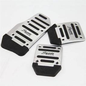 img 3 attached to 🚗 uxcell Set of 3 Black Silver Car Metal Nonslip Pedal Covers for Gas, Clutch, and Brake
