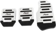 🚗 uxcell set of 3 black silver car metal nonslip pedal covers for gas, clutch, and brake logo