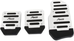 img 4 attached to 🚗 uxcell Set of 3 Black Silver Car Metal Nonslip Pedal Covers for Gas, Clutch, and Brake