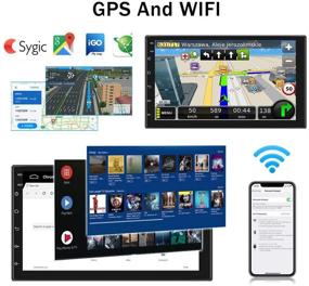 img 1 attached to Автомагнитола с сенсорным экраном 7 дюймов Android с навигацией GPS, WiFi, Bluetooth, FM радиоприемником, зеркальной связью, внешним микрофоном, кабелем питания ISO и камерой заднего вида