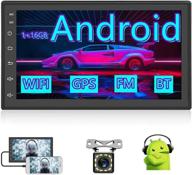 автомагнитола с сенсорным экраном 7 дюймов android с навигацией gps, wifi, bluetooth, fm радиоприемником, зеркальной связью, внешним микрофоном, кабелем питания iso и камерой заднего вида логотип