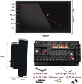 img 3 attached to Автомагнитола с сенсорным экраном 7 дюймов Android с навигацией GPS, WiFi, Bluetooth, FM радиоприемником, зеркальной связью, внешним микрофоном, кабелем питания ISO и камерой заднего вида