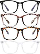 👓 enhance vision comfort with 4-pack square anti-eyestrain blue light blocking glasses for women and men logo