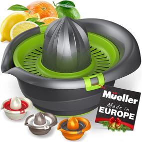 img 4 attached to 🍋 Соковыжималка Mueller Citrus Lemon Orange Juicer - ручной соковыжималка с поворотным прессом - ручная соковыжималка, легко налить жидкость - произведено в Европе - можно мыть в посудомоечной машине - серый