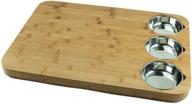 versachop trio: extra large 22 x 16 inch bamboo cutting board with stainless steel bowls - premium kitchen butcher block for easy chopping logo