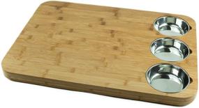 img 4 attached to Versachop Trio: Extra Large 22 X 16 inch Bamboo Cutting Board with Stainless Steel Bowls - Premium Kitchen Butcher Block for Easy Chopping