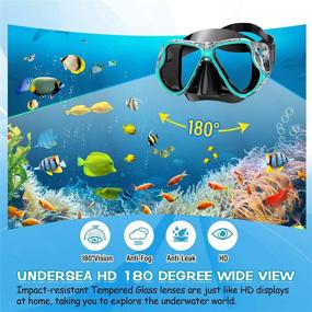 img 3 attached to Greatever Dry Snorkel Set with Panoramic Wide View and Anti-Fog Scuba Diving Mask - Professional Snorkeling Gear