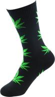 🍁 zando athletic weed socks - men's marijuana leaf high crew socks, maple cotton - perfect winter gift socks for women logo