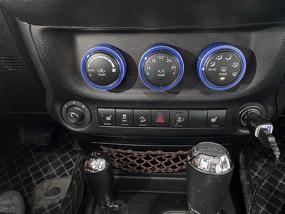 img 1 attached to AC Climate Control Knob Ring Air Conditioner Switch Volume Cover Compatible With 2011-2018 Jeep Wrangler JK JKU/Dodge Challenger 2008-2014 Interior Conditioning Accessories Trim (Blue)