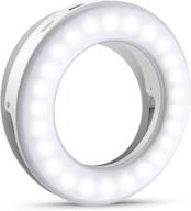 📸 criacr selfie ring light, 3 lighting modes rechargeable clip-on fill light, adjustable brightness phone circle light for smartphone, ipad | zoom call light for computer laptop video conferencing (white) logo