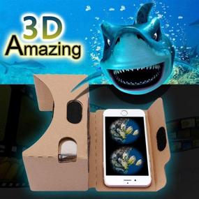 img 2 attached to Google Cardboard виртуальные очки VR: большая прозрачная 3D-оптическая линза, удобный ремень для головы - желтый, 1 упаковка