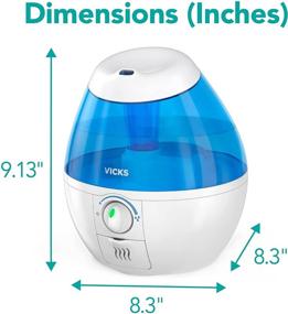 img 1 attached to 💨 Blue Vicks Mini Filter-Free Cool Mist Humidifier - Small Room, 0.5 Gallon Tank - Visible Mist for Bedrooms, Baby Nurseries, and More - Compatible with Vicks VapoPads