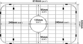 img 3 attached to 🚰 Zeesink Kitchen Sink Grid and Protector, 24 3/16" X 12 11/16", Stainless Steel with Center Drain for Single Sink Bowl