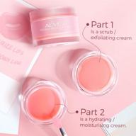 strawberry lip scrub & double effect lip sleeping mask: overnight moisturizing repair treatment for chapped skin, peeling lips. includes lip balm, primer for optimal results! logo