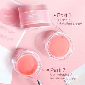 img 4 attached to Strawberry Lip Scrub & Double Effect Lip Sleeping Mask: Overnight Moisturizing Repair Treatment for Chapped Skin, Peeling Lips. Includes Lip Balm, Primer for Optimal Results!