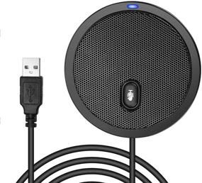 img 4 attached to 🎙️ 360° Omnidirectional USB Conference Microphone for Computer - Mute & Plug & Play. Compatible with Mac OS X, Windows for Video Meetings, Gaming, Chatting, Skype, VoIP Calls