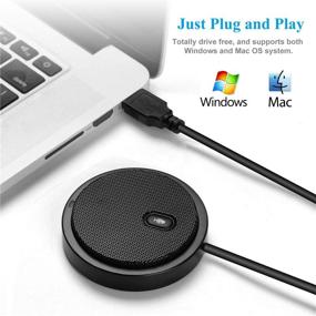 img 3 attached to 🎙️ 360° Omnidirectional USB Conference Microphone for Computer - Mute & Plug & Play. Compatible with Mac OS X, Windows for Video Meetings, Gaming, Chatting, Skype, VoIP Calls