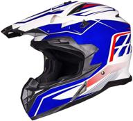 🏍️ ilm dual sports full face motorcycle helmet dot approved off-road street dirt bike atv motocross helmet suits men women (blue white, size: s) logo