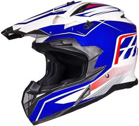 img 4 attached to 🏍️ ILM Dual Sports Full Face Motorcycle Helmet DOT Approved Off-Road Street Dirt Bike ATV Motocross Helmet Suits Men Women (Blue White, Size: S)