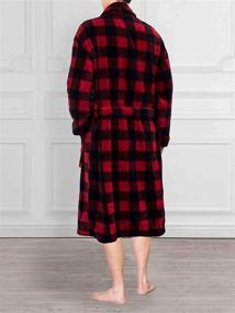 img 2 attached to 🧖 Pavilia Flannel Bathrobe with Buffalo Print and Convenient Pockets