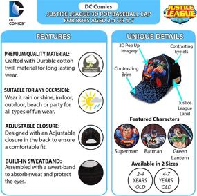 img 4 attached to 🦇 DC Comics Toddler Baseball Hat for Boys Ages 2-7: Batman Kids Cap