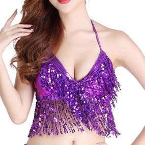 img 4 attached to Wuchieal Womens Costume Sequin Tassel Sports & Fitness in Other Sports