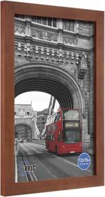 img 3 attached to 🖼️ RPJC Wide-Frame Brown Poster Frames, Solid Wood, 12x18 Inch, Wall Mounting Picture Frame for Hanging