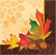 🍂 set of 16 fall leaves beverage napkins логотип