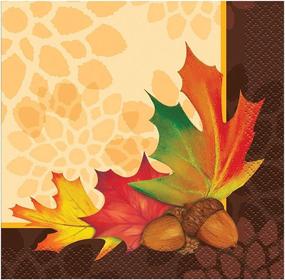 img 1 attached to 🍂 Set of 16 Fall Leaves Beverage Napkins